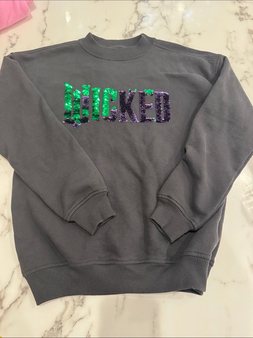 Abercombie Kids size 11/12 Wicked Sequin Graphic sweatshirt - Black never worn